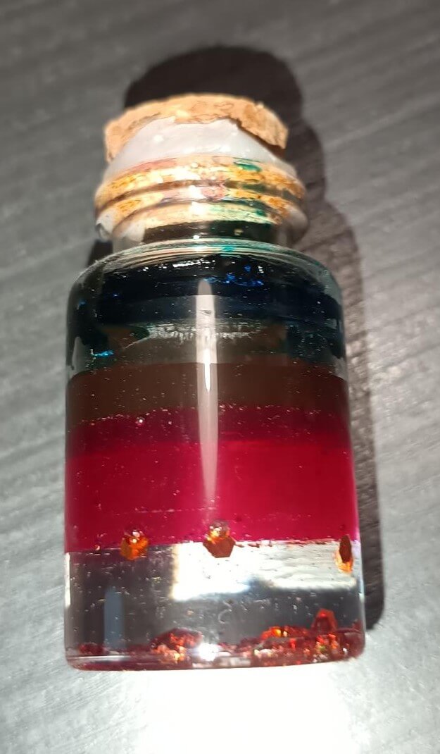 Fiole miniature en verre et résine époxy fait main - Mag'ical Epoxy
